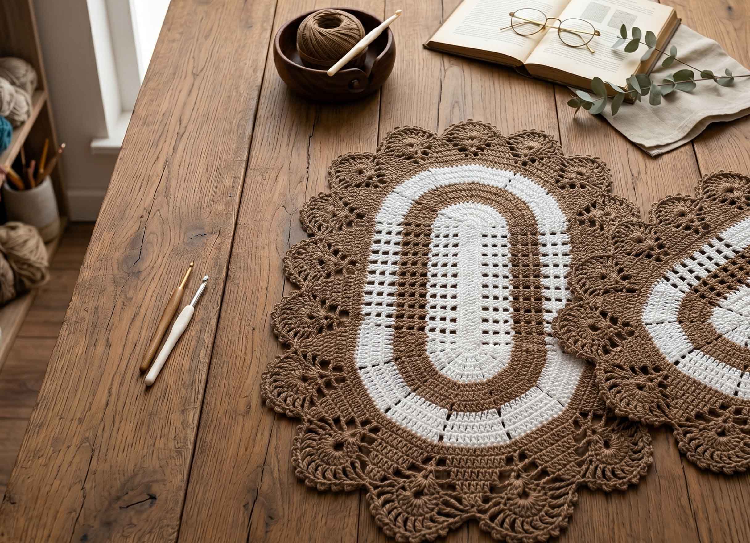 Tapete de crochê para sala